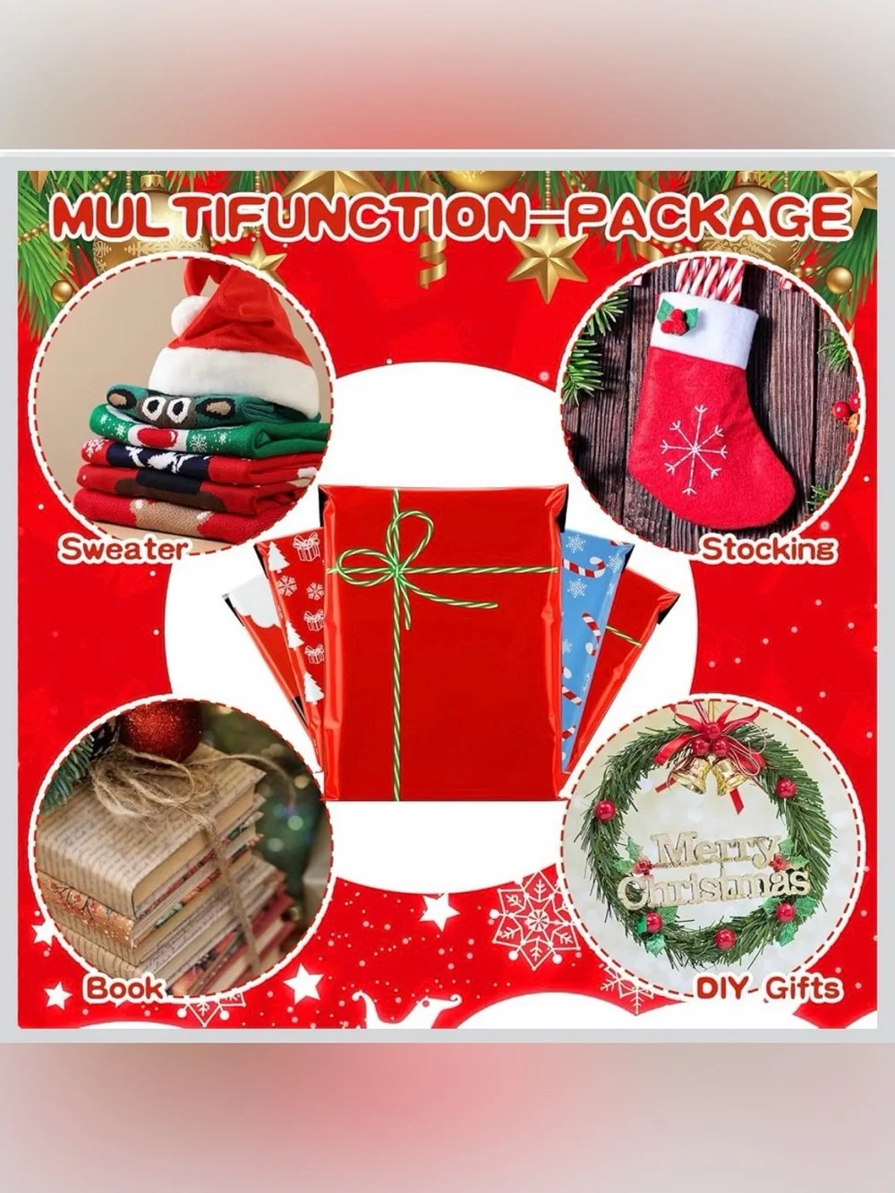 20PC 10”x13” Poly Mailers - Christmas Assorted